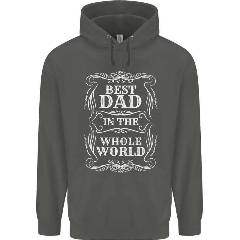 Best Dad in the Word Fathers Day Childrens Kids Hoodie Storm Grey