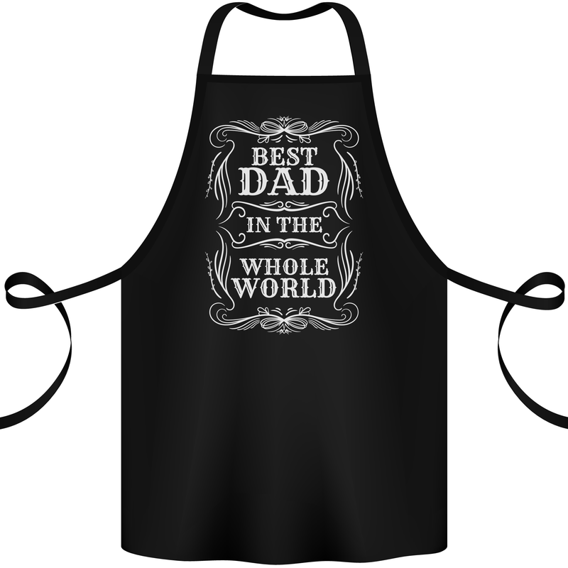 Best Dad in the Word Fathers Day Cotton Apron 100% Organic Black