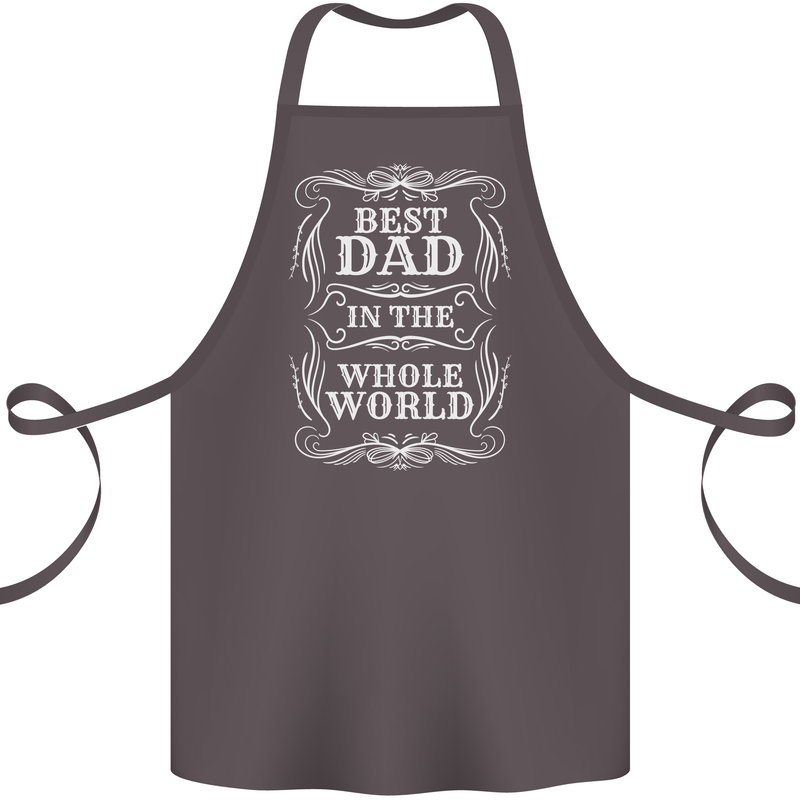 Best Dad in the Word Fathers Day Cotton Apron 100% Organic Dark Grey