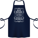 Best Dad in the Word Fathers Day Cotton Apron 100% Organic Navy Blue
