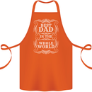 Best Dad in the Word Fathers Day Cotton Apron 100% Organic Orange
