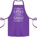 Best Dad in the Word Fathers Day Cotton Apron 100% Organic Purple