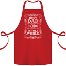 Best Dad in the Word Fathers Day Cotton Apron 100% Organic Red