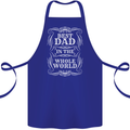 Best Dad in the Word Fathers Day Cotton Apron 100% Organic Royal Blue