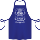 Best Dad in the Word Fathers Day Cotton Apron 100% Organic Royal Blue