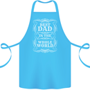 Best Dad in the Word Fathers Day Cotton Apron 100% Organic Turquoise