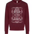 Best Dad in the Word Fathers Day Kids Sweatshirt Jumper Maroon