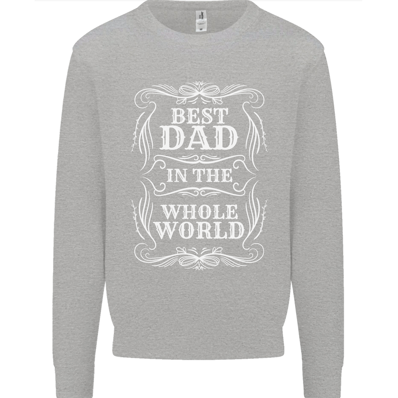 Best Dad in the Word Fathers Day Kids Sweatshirt Jumper Sports Grey