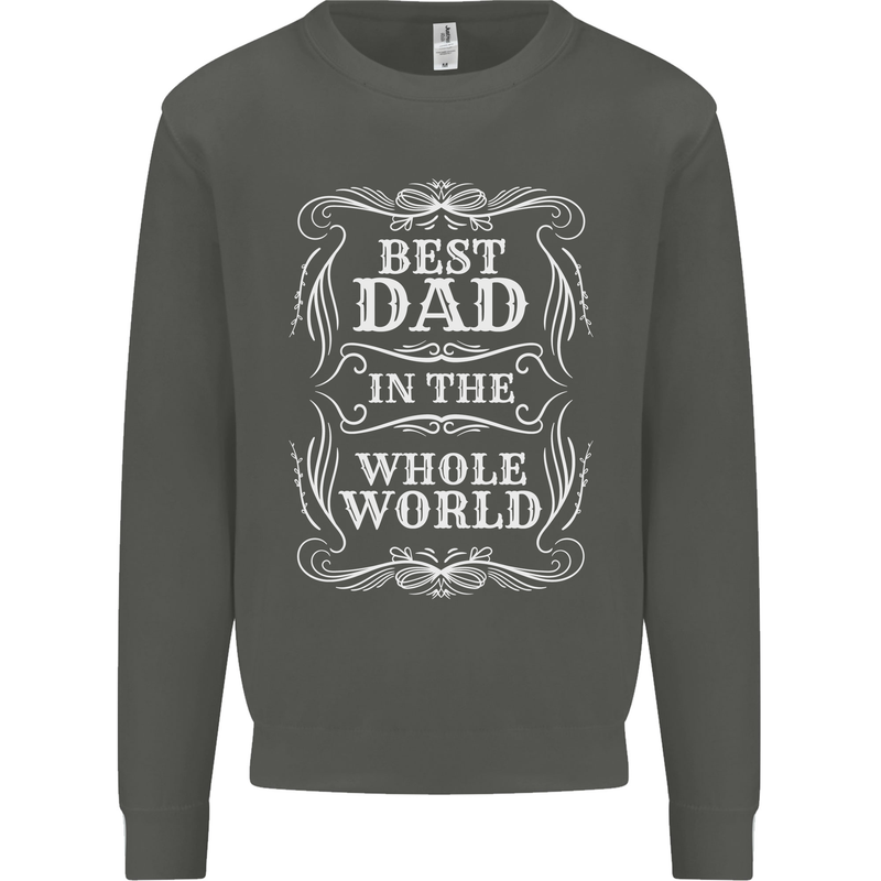 Best Dad in the Word Fathers Day Kids Sweatshirt Jumper Storm Grey