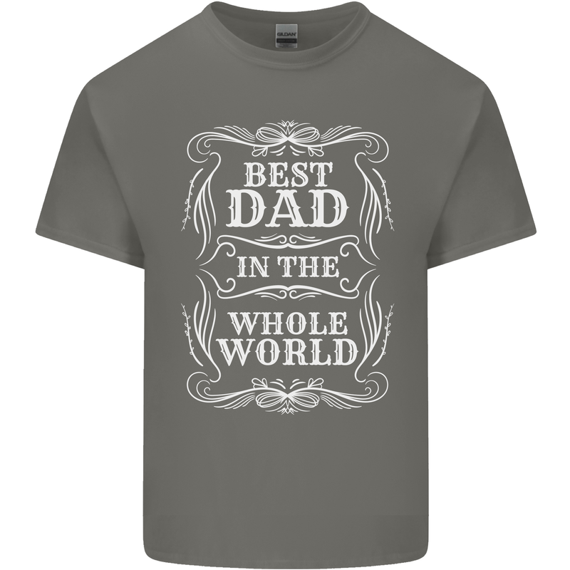 Best Dad in the Word Fathers Day Kids T-Shirt Childrens Charcoal