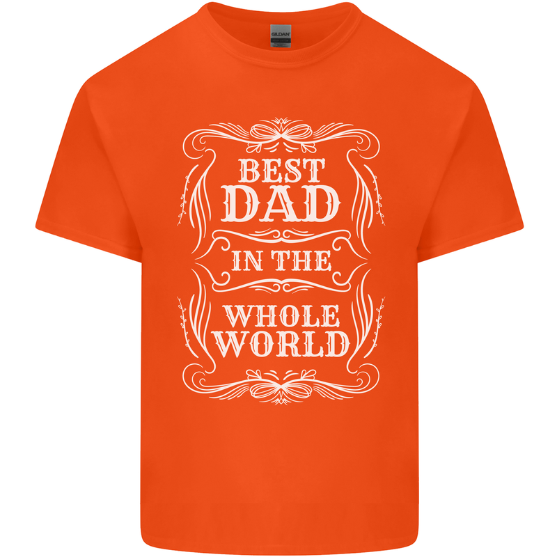 Best Dad in the Word Fathers Day Kids T-Shirt Childrens Orange