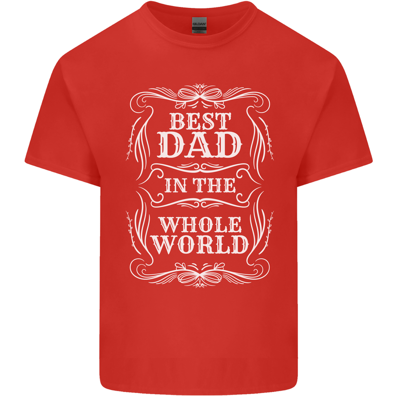 Best Dad in the Word Fathers Day Kids T-Shirt Childrens Red