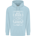 Best Dad in the Word Fathers Day Mens 80% Cotton Hoodie Light Blue