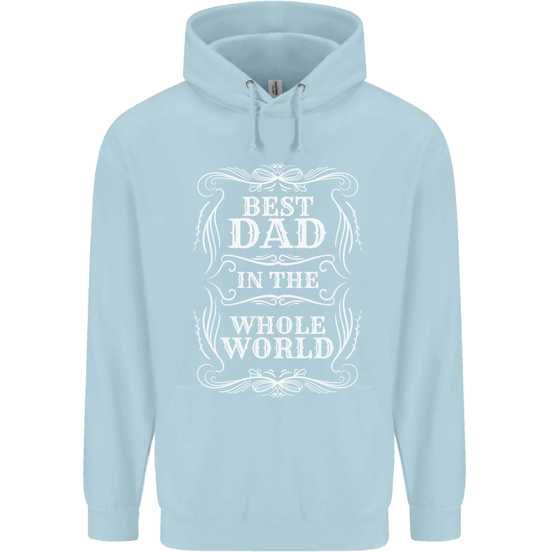 Best Dad in the Word Fathers Day Mens 80% Cotton Hoodie Light Blue