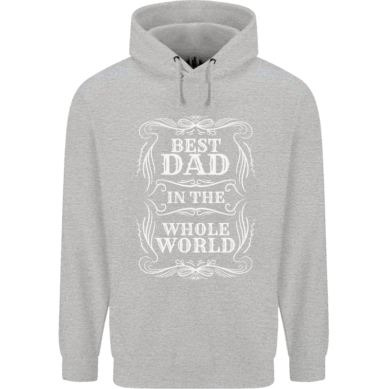 Best Dad in the Word Fathers Day Mens 80% Cotton Hoodie Sports Grey