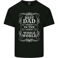 Best Dad in the Word Fathers Day Mens Cotton T-Shirt Tee Top Black