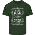 Best Dad in the Word Fathers Day Mens Cotton T-Shirt Tee Top Forest Green