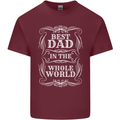 Best Dad in the Word Fathers Day Mens Cotton T-Shirt Tee Top Maroon