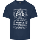 Best Dad in the Word Fathers Day Mens Cotton T-Shirt Tee Top Navy Blue