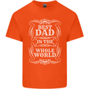 Best Dad in the Word Fathers Day Mens Cotton T-Shirt Tee Top Orange