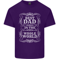 Best Dad in the Word Fathers Day Mens Cotton T-Shirt Tee Top Purple