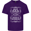 Best Dad in the Word Fathers Day Mens Cotton T-Shirt Tee Top Purple
