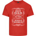 Best Dad in the Word Fathers Day Mens Cotton T-Shirt Tee Top Red