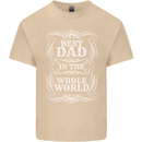 Best Dad in the Word Fathers Day Mens Cotton T-Shirt Tee Top Sand