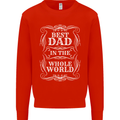 Best Dad in the Word Fathers Day Mens Sweatshirt Jumper Bright Red