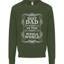 Best Dad in the Word Fathers Day Mens Sweatshirt Jumper Forest Green