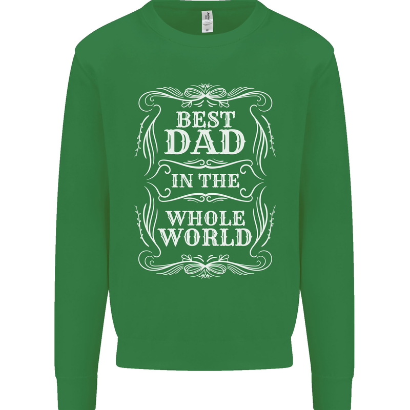Best Dad in the Word Fathers Day Mens Sweatshirt Jumper Irish Green