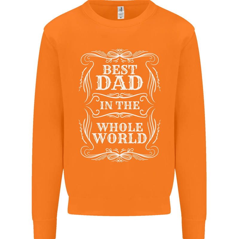 Best Dad in the Word Fathers Day Mens Sweatshirt Jumper Orange