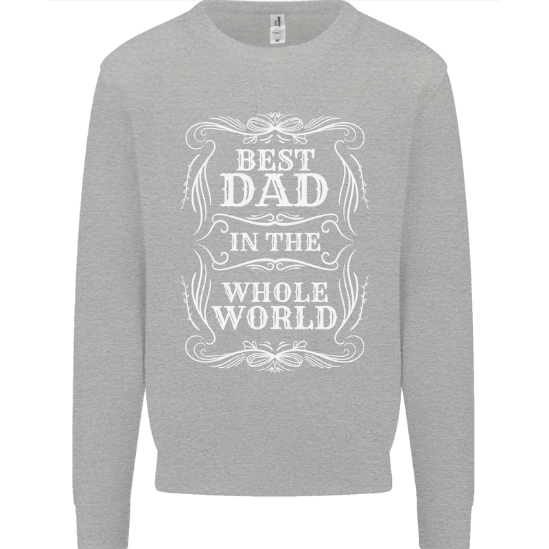 Best Dad in the Word Fathers Day Mens Sweatshirt Jumper Sports Grey