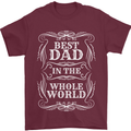 Best Dad in the Word Fathers Day Mens T-Shirt 100% Cotton Maroon