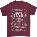 Best Dad in the Word Fathers Day Mens T-Shirt 100% Cotton Maroon