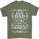 Best Dad in the Word Fathers Day Mens T-Shirt 100% Cotton Military Green