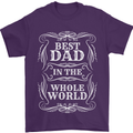 Best Dad in the Word Fathers Day Mens T-Shirt 100% Cotton Purple