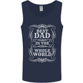 Best Dad in the Word Fathers Day Mens Vest Tank Top Navy Blue