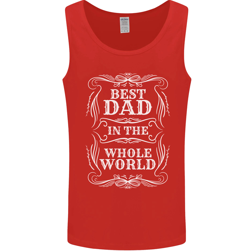Best Dad in the Word Fathers Day Mens Vest Tank Top Red