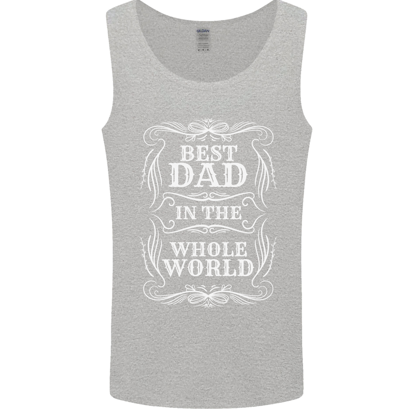 Best Dad in the Word Fathers Day Mens Vest Tank Top Sports Grey