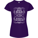 Best Dad in the Word Fathers Day Womens Petite Cut T-Shirt Purple