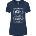 Best Dad in the Word Fathers Day Womens Wider Cut T-Shirt Navy Blue