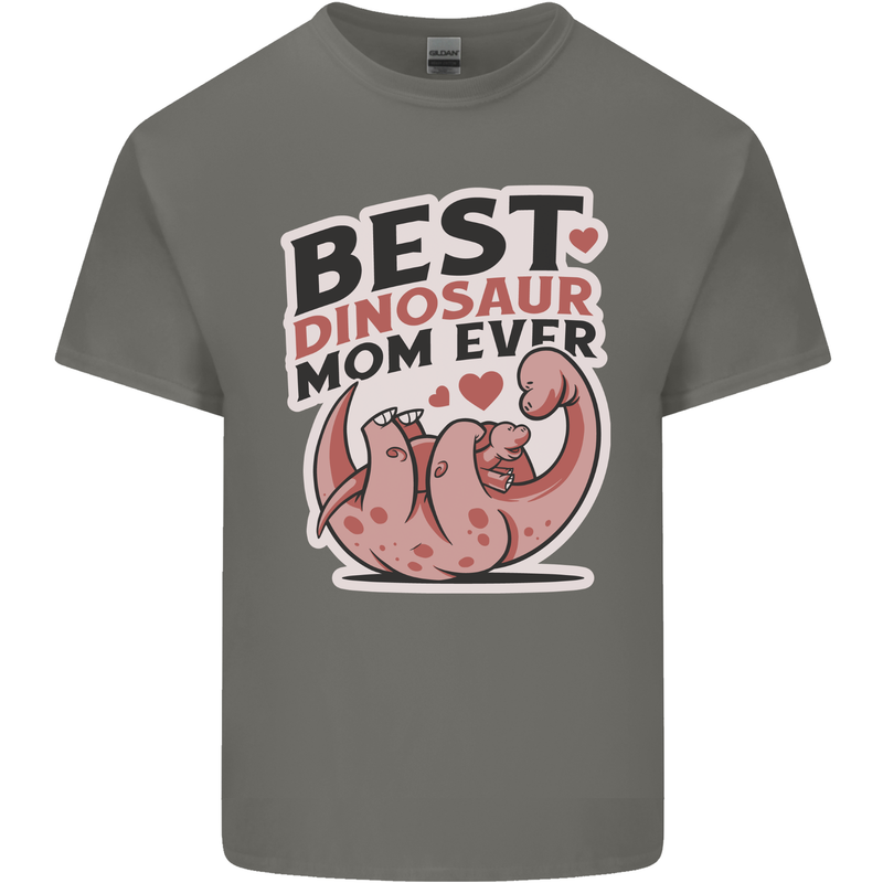 Best Dinosaur Mom Ever Mothers Day Mens Cotton T-Shirt Tee Top Charcoal