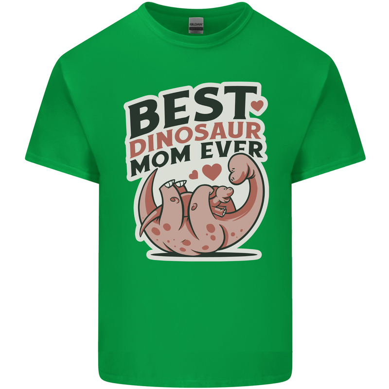 Best Dinosaur Mom Ever Mothers Day Mens Cotton T-Shirt Tee Top Irish Green