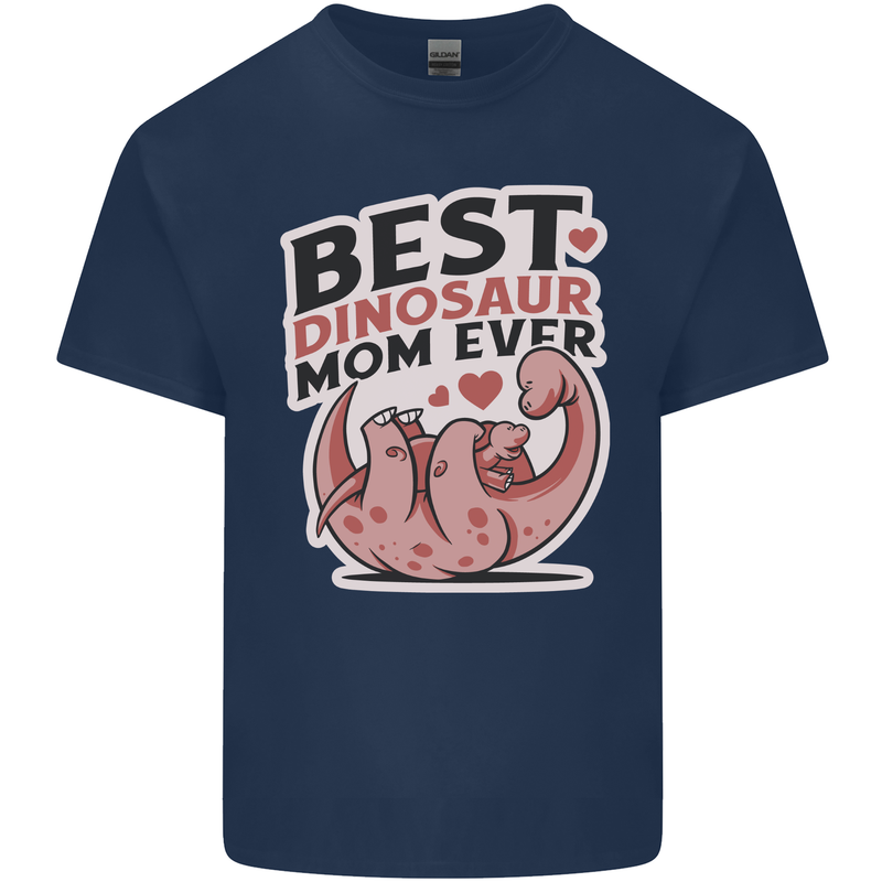 Best Dinosaur Mom Ever Mothers Day Mens Cotton T-Shirt Tee Top Navy Blue