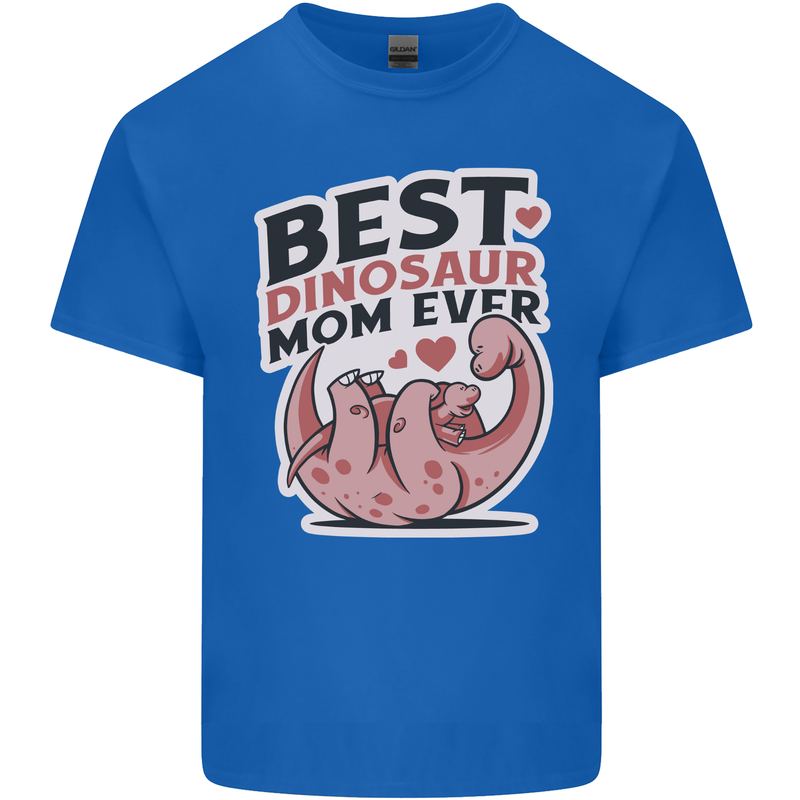Best Dinosaur Mom Ever Mothers Day Mens Cotton T-Shirt Tee Top Royal Blue