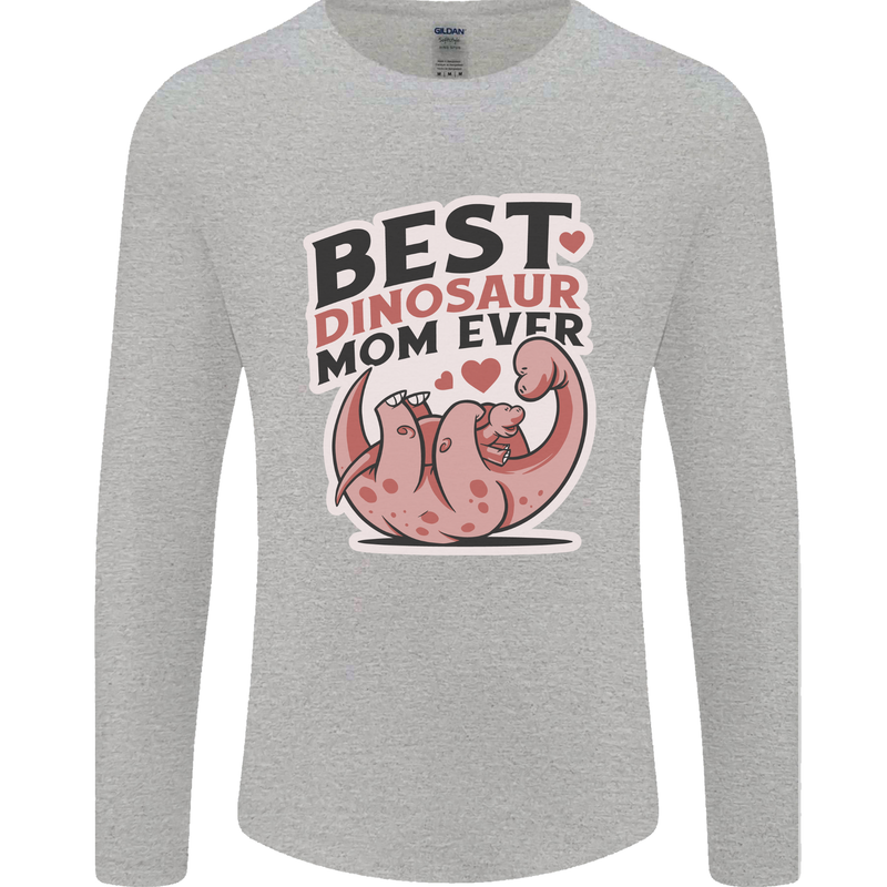 Best Dinosaur Mom Ever Mothers Day Mens Long Sleeve T-Shirt Sports Grey