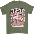 Best Dinosaur Mom Ever Mothers Day Mens T-Shirt 100% Cotton Military Green