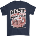 Best Dinosaur Mom Ever Mothers Day Mens T-Shirt 100% Cotton Navy Blue