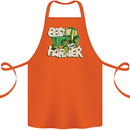 Best Farmer Ever Farming Fathers Day Cotton Apron 100% Organic Orange